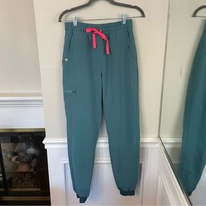 FIGS Teal High Waisted Jogger Scrub Pants | Small Tall